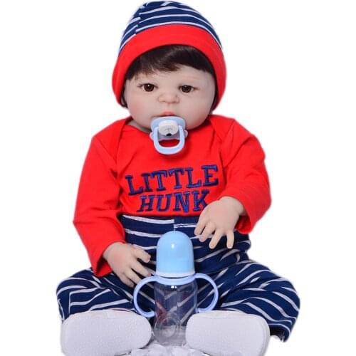 Wholesale Reborn lovely Dolls 23'' Full Silicone Vinyl Reborn Baby Boy Doll Lovely Present 57 cm For Kids Birthday Gifts