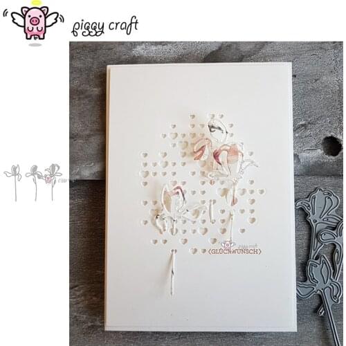Piggy Craft metal cutting dies cut die mold 3Pcs Flower decoration Scrapbook paper craft album card punch knife art cutter die