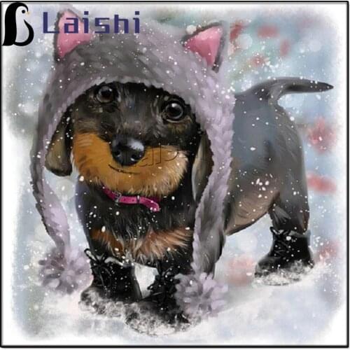 Full 5D Diy Daimond Painting Cute Dog 3D Diamond Painting Round Rhinestones Dachshund Diamant Painting Embroidery Animals Decora