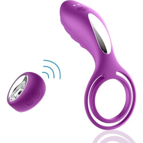 Remote Control Penis Delay Ejaculation Cock Vibrating Ring Dual Penetration G Spot Stimulator Dildo Vibrator Sex Toys For Men