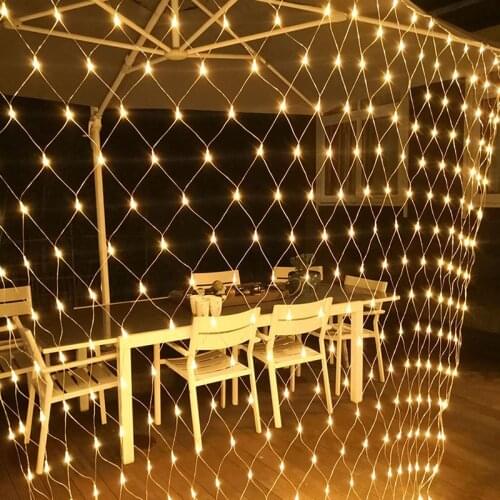 3x2M Christmas Net String Lights Curtain Mesh Lamp Garland Outdoor LED Garden Light Holiday Wedding New Year Decoration Lamps