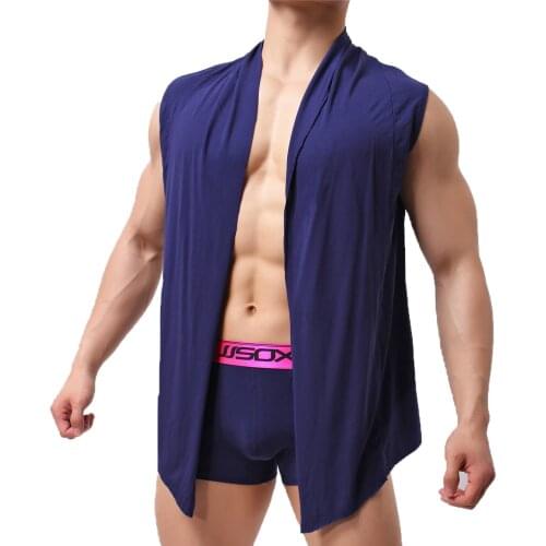 Sexy Undershirts Sleeveless Loose Tops Boxer Shorts Wrestling Singlet Men Casual Sports Fitness Suits Vest Trunks Sleepwear