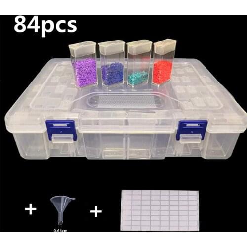 New 84 grid removable diamond embroidery accessories diamond painting box cross stitch box storage storage box home storage