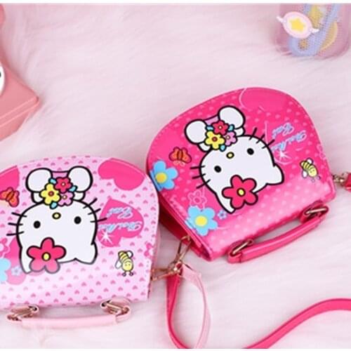 Anime Cat Cute Cartoon Shoulder Bags Fashion Baby Girls Mini PU Handbags Lovely Shopping Bag Children Portable Crossbody Bag