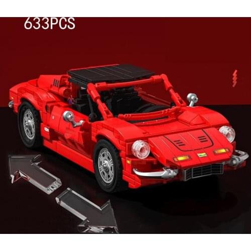 Technical building block 1974 italy classic super sport car ferra vehicel dino 246 gts bricks assemble toys collection for gifts