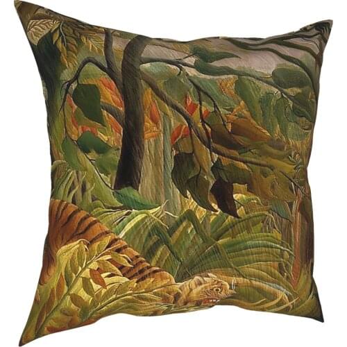 Tiger Pillow Case Decoration Wild Animal Cushion Cover Throw Pillow for Car Polyester Double-sided Printing Gift Idea