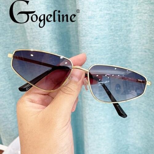Triangle Cat Eye Sunglasses for Women Men Metal Frame Brand Designer Fashion Brown Sun Glasses Shades