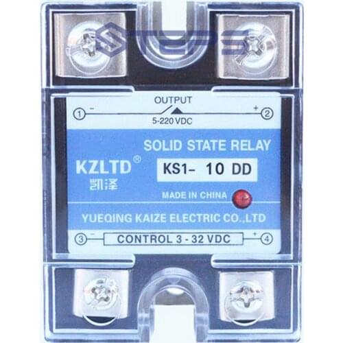 Solid-state non-contact relay 24V DC control DC 10A with lamp DC solid state relays