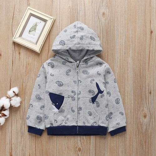 Spring Autumn Baby Boys Hoodies Sweatshirt Cotton Cartoon Long Sleeve Hooded Cardigan Top Childrens Clothing