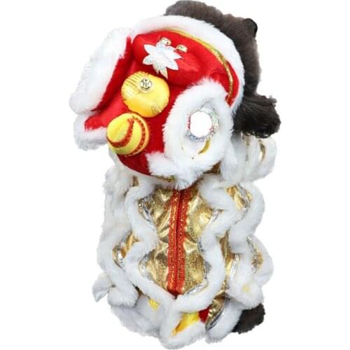 Spring Festival Teddy Dog Coat Winter Puppy Costume Pet Lion Dance Clothes Small Dog Cat Tang Suit New Year Cat Jacket #2