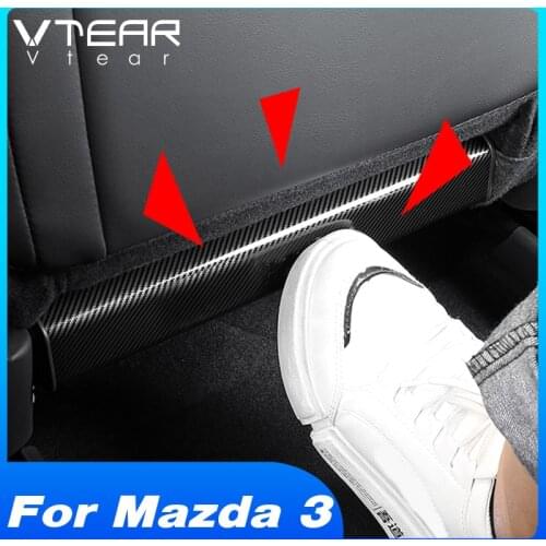 Vtear For Mazda 3 Axela 2017-2021 Accessories Car Seat Anti-Kick Pad Mat Carbon Protection Pedal Cover Interior Mouldings