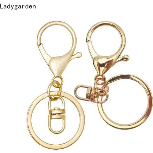 2PCS Metal Swivel Clasp Key Ring Metal Lobster Claw Clasp Hook DIY Keychains Making Jewelry Key Ring Making Finding Supplies