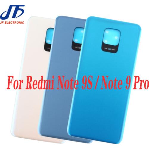 10Pcs Rear Housing Case For Xiaomi For Redmi Note 9 9S Pro Back Glass Battery Cover Door With Adhesive Replacement Parts