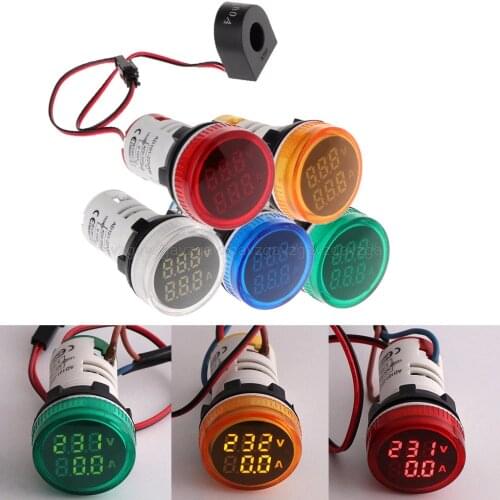 2in1 22mm AC50-500V 0-100A Amp & Voltmeter Ammeter Voltage Current Meter with CT Au23 Dropship