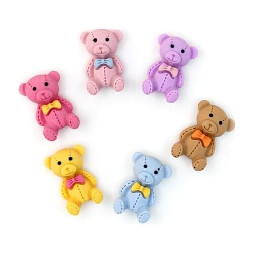 20pcs Diy Resin Kawaii Little Bear Cute Decoration Phone Shell Flatback Scrapbooking Craft Cabochon For Cute Embellishments