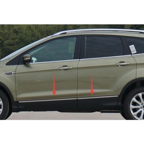 2013 2014 2015 2016 FIT FOR FORD ESCAPE KUGA CHROME BODY MOLDING DOOR SIDE LINE GARNISH TRIM COVER PROTECTOR GUARD STRIP