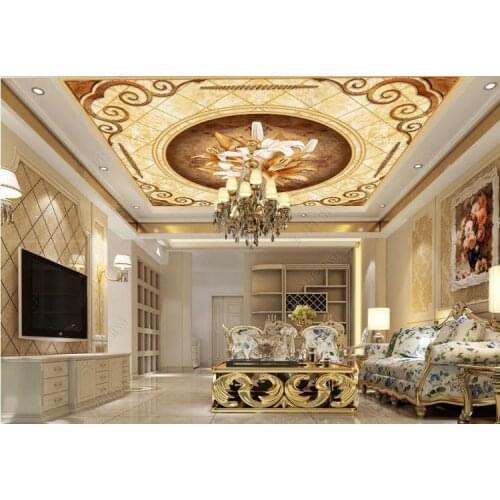 2018 36 Europe Texture Printing Ceiling Film Golden Dome 3D Ceiling Film