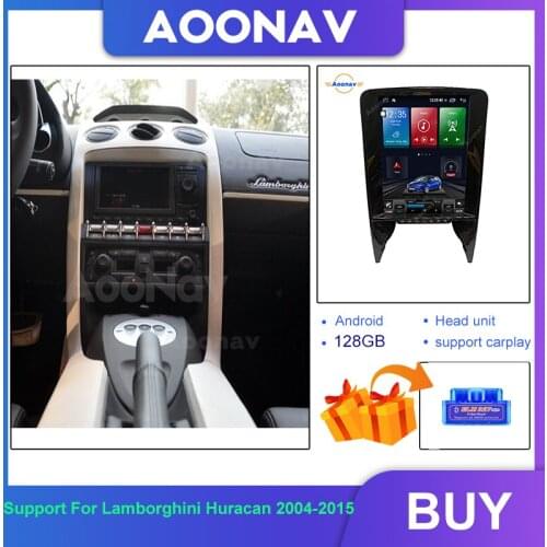 Android 2 Din Tesla Vertical Screen Car Radio GPS Navigation Multimedia Player For Lamborghini Huracan 2004-2015 Buit-in Carplay