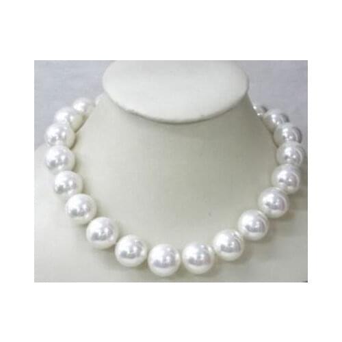Free deliver Nobility Lucky Women Jewelry Beautiful 12mm White Sea South Shell Pearl Necklace hook