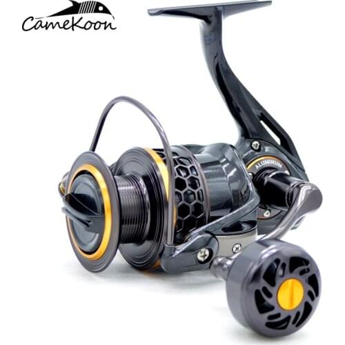 CAMEKOON 2000-5000 Spinning Wheel 5.2:1/6.2:1 Gear Ratio Jigging Reel Full Metal 15kg Drag Power for Saltwater Big Game Fishing