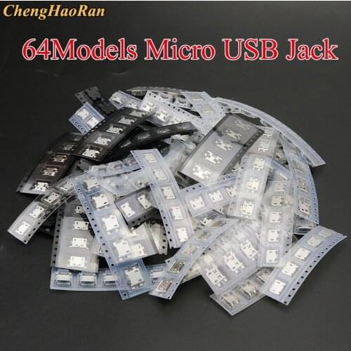 ChengHaoRan 64Models 5Pin 7Pin Micro USB Jack Sockect Connector Port Female For Xiaomi/Samsung/Lenovo/Huawei/LG/Lenovo/Meizu