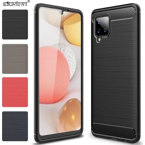 For Samsung Galaxy A42 5G Soft Silicone Bumper Cover A 42 A425G SM-A426B/DS SM A420B/DS Carbon Fiber Texture Fitted Phone Case