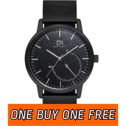 Duke Nickle Erkek Kol Saati Metal Kordon Siyah Kadran Erkek Saati Bir Alana Bir Bedava Moda Erkek Saati