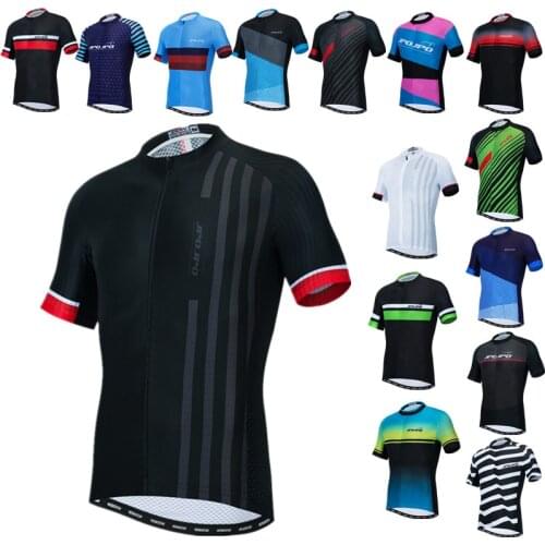 JPOJPO 2021 Pro Team Cycling Jersey Men Summer Bicycle Tops Breathable Mountian MTB Bike Jersey Racing Sport Cycling Shirt Black