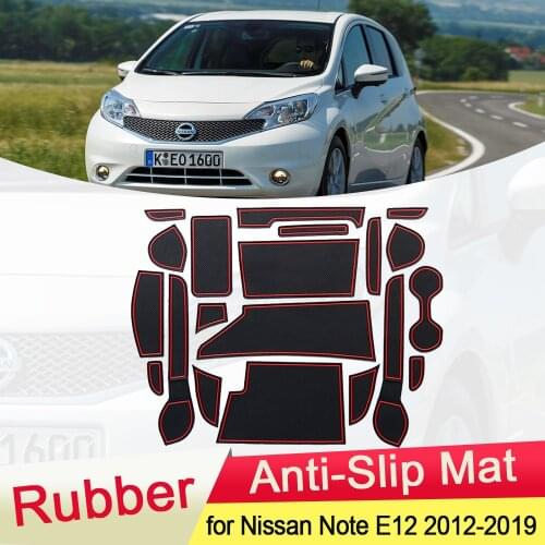 For Nissan Note E12 2012 2013 2014 2015 2016 2017 2018 2019 Rubber Anti-slip Mat Door Groove Cup Phone Pad Gate Slot Accessories