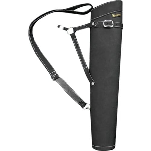 Shoulder-Back Design Leather Quiver Can Hold 30 Pcs Arrows