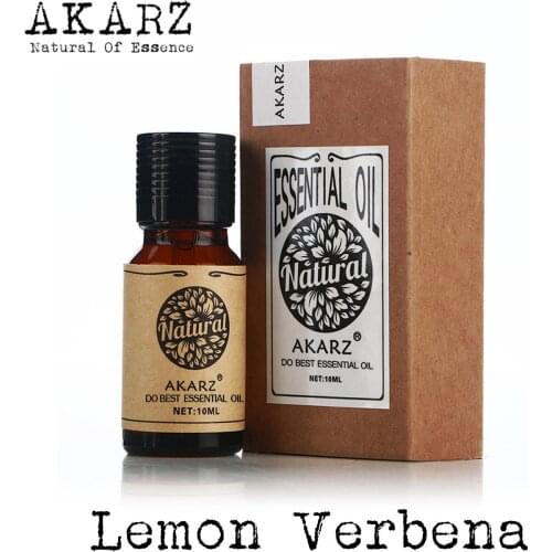 Lemon verbena essential oil AKARZ Top Brand body face skin care spa message fragrance lamp Aromatherapy lemon verbena oil