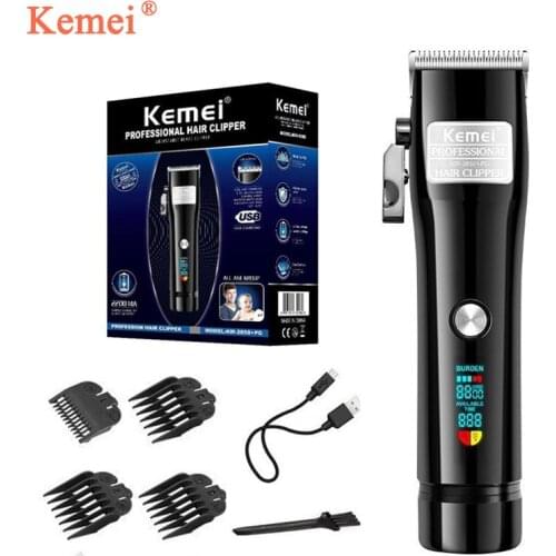 Hair Trimmer Barber Clippers Kemei KM-2850 PG Hair Clipper Rechargeable Haircut Hair Machine LCD Display High Capacity Clipper