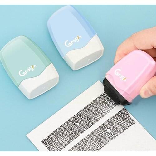 Mini Cute Garbled Coverage Confidential Seal Privacy Type Protection Leak Applicator Prevention Password Roller Pen Alterat E3O2