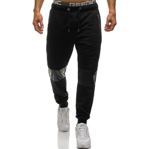 Mens Casual Fashion Spliced Sweatpants Drawstring Pants Men