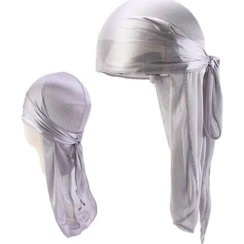 Men And Kids Set Thick Silky Durags Bandanas Turban Wigs Doo Satin hat Headwear Headband Hair Accessories Extra Long Tail Du-Rag