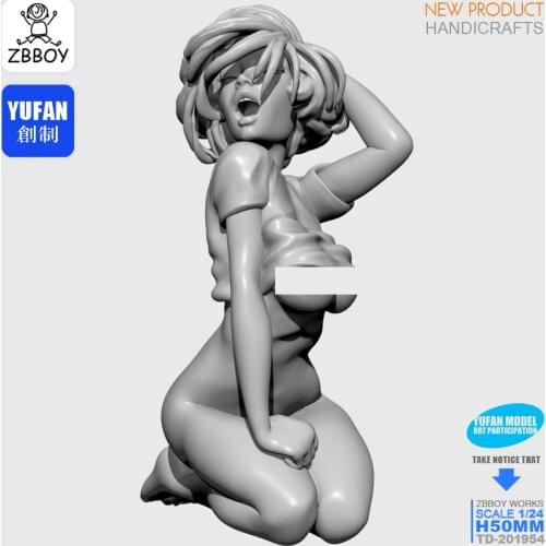 1/32 Resin Kits Figure Sleepy girl resin soldier self-assembled (50MM)TD-201954