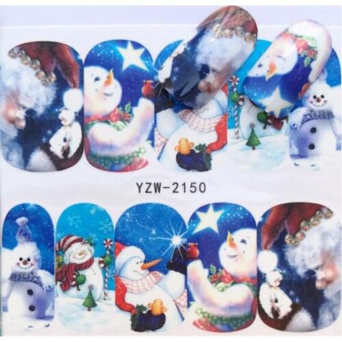 Smile Snowman Nail stickers art decorations slider adhesive Water Transfer decals manicure lacquer accessoires polish foil