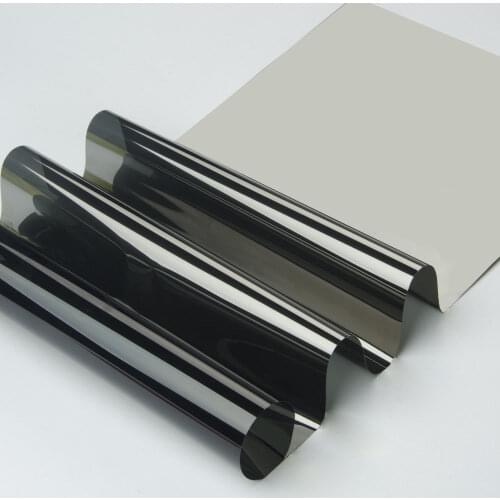 HOHOFILM 50cmx300cm Black&silver Mirrored Window Film Low Reflective Solar Tint For House Glass Decoration 20''x118