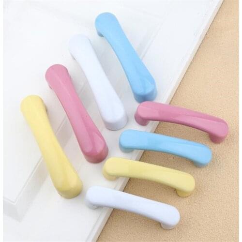 Childrens Room Wardrobe Drawer Handle Smooth Color Cartoon Ceramic Cabinet Door Knob Handles Tatami Kitchen Cabinet Pulls