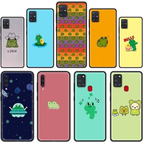 Silicone Soft TPU Shell for Samsung Galaxy A10 A50 A70 A40 Luxury Phone Case A10S A20 A20E A30S Cover Cartoon Frog