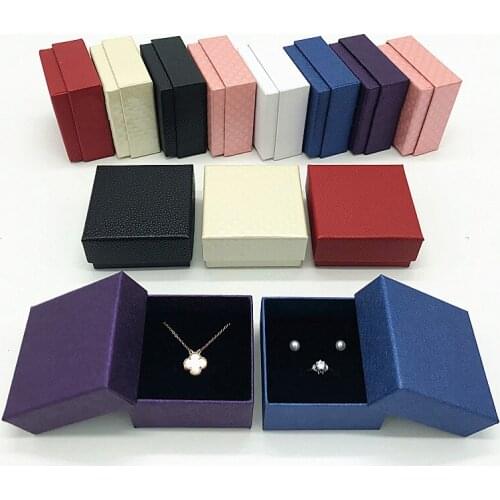 20pcs/set 7*7*3.5cm special paper box with full leather paper ring pendant jewelry box multi-purpose jewellery gift cases