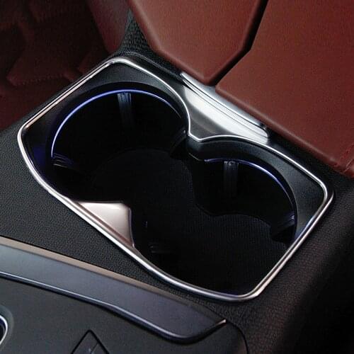 Car Stickers Cup Holder Trim Cover Frame For Peugeot 3008 GT 5008 2017- Center Console Molding Sticker Car Interior Decoratio