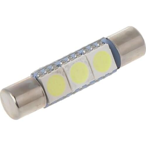 1pc White T6 5050 31mm 3-SMD LED Bulb For Car Sun Visor Vanity Mirror Fuse Light 964B