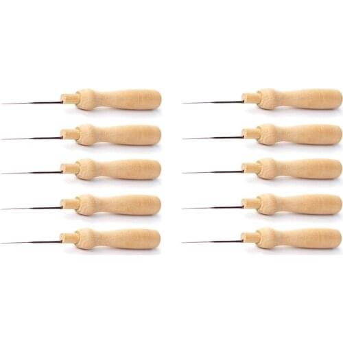 10 Pcs Handle Holder Wooden Felting Needle for Needle Felting Kit DIY Tool To Creative Craft Wooden Metal Felting Needles Tool