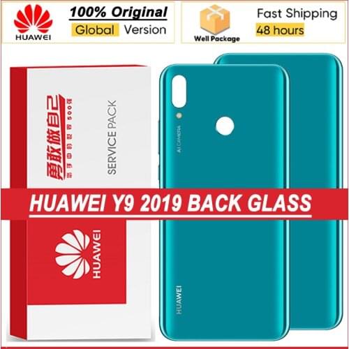 100% Original Back Housing for HUAWEI Y9 2019 Back Cover Battery Glass for JKM LX1 LX2 LX3 Door Rear Case