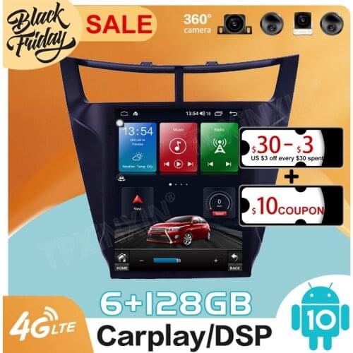 128GB Android 10.0 Tesla Style for Chevrolet Sail 2015 2016 2017 DSP Carplay GPS Car Navigation Multimedia Player Stereo Radio