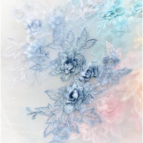 2pcs Beautiful 15colors avaliable Wedding Dress Floral Embroidery Sewing Patches Lace Applique Flower Trims DIY Craft BD0334