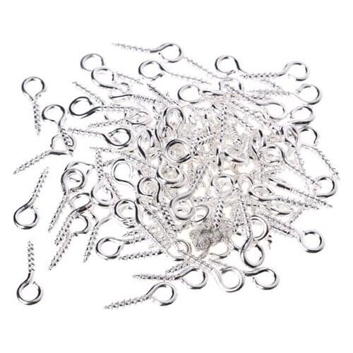 2021 New 100 Pcs Jewelry Screw Claw Golden Silver Accessories DIY Mini Eye Pins Bolt Bail
