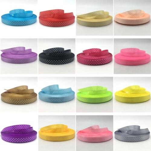 5yards/lot 5/8"(15mm) Polka Dots Satin Ribbon Printed Polyester Ribbon DIY Christmas Wedding Decoration