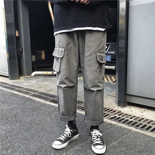 New Men Multi-pocket Harem Hip Pop Pants Trousers Streetwear Sweatpants Hombre Male Casual Fashion Cargo Pants Men